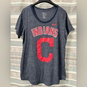 Nike Cleveland Indians Baseball Navy Blue T-Shirt